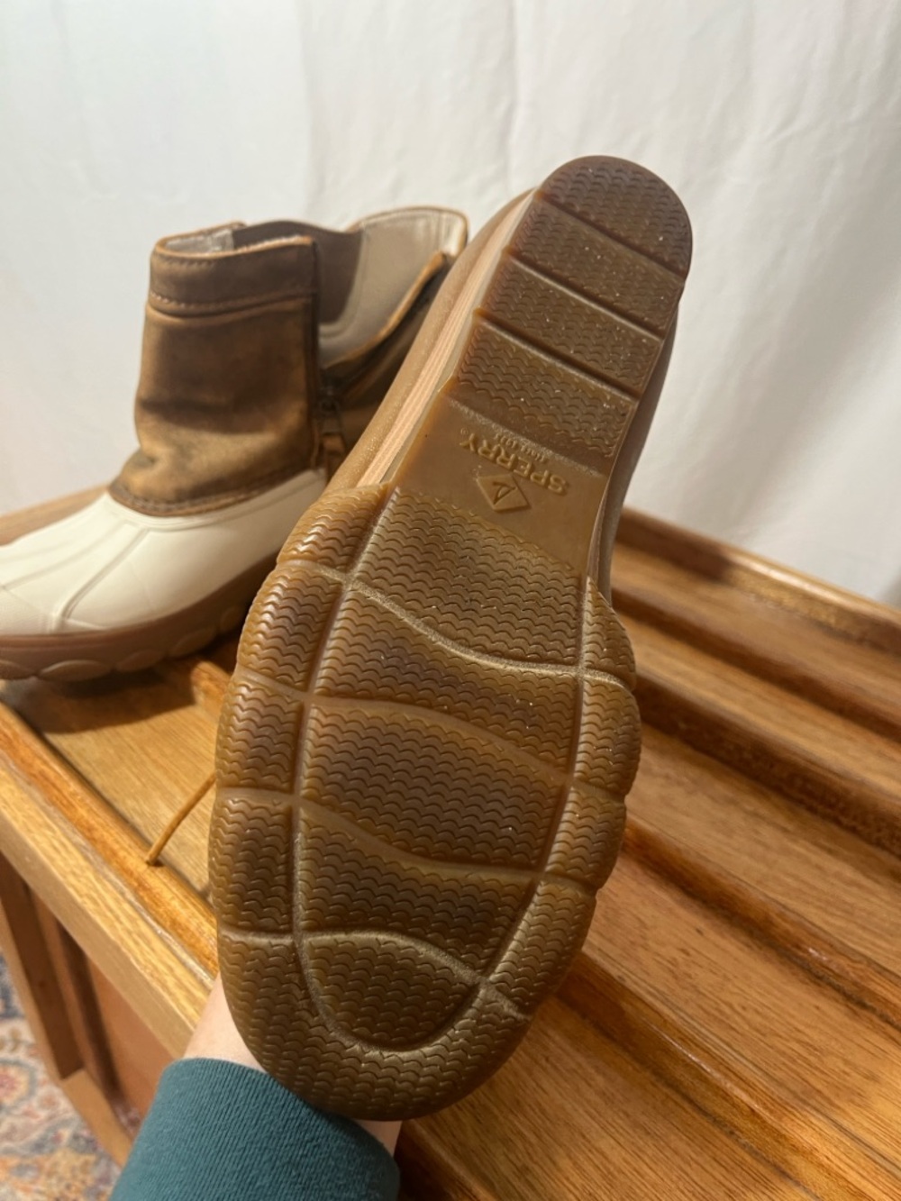 Two-Tone Duck Boots in Tan and Cream womens sperry size 8 - Picture 8 of 14